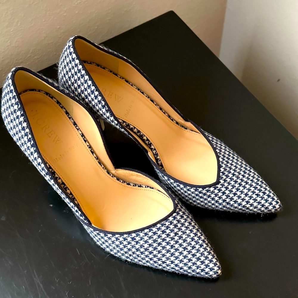 New J Crew Houndstooth Colette D’Orsay Size 6,5